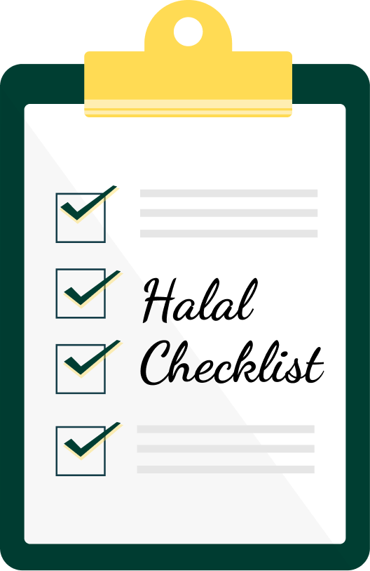 Checklist graphic showing criteria like Halal certification, nutrition, and taste for ranking meal replacement shakes.
